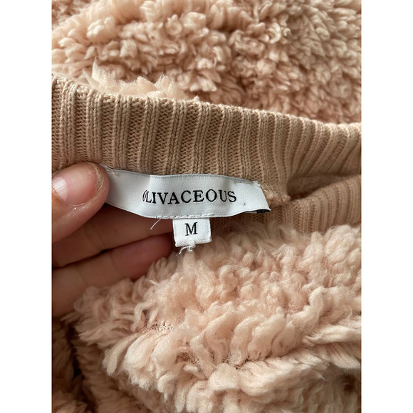 OLIVACEOUS BLUSH SHEARLING FLUFFY SWEATSHIRT/JOGGER SET - Picture 8 of 9